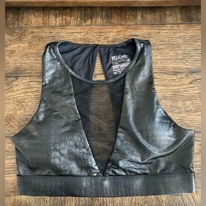 Fit Couture Black Snake Skin Faux Medium Sports Bra